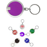 Custom Coaster Shape Round Flashlight Key Chain, 1 1/2