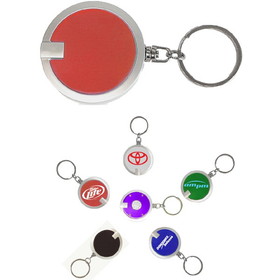 Custom Coaster Shape Round Flashlight Key Chain, 1 1/2"