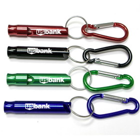 Custom Whistle with Carabiner Key Chain, 5" X 1"