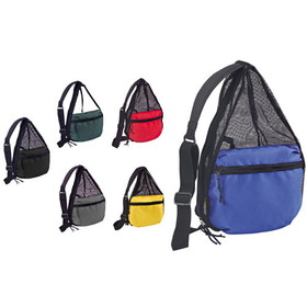 Blank Nissun Cap BP1113 Mesh Backpack, 600D Polyester w/ Nylon Mesh