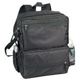 Blank Nissun Cap BP2119 Foldable Backpack, 70D Nylon w/ PU - Black