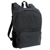 Custom Nissun Cap BP2122 Black Foldable Backpack, 230D Nylon - Embroidery
