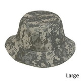 Custom Nissun Cap CBKP-L Large Pixel Camouflage Bucket Hat - Digital Gray Camo - Screen Print