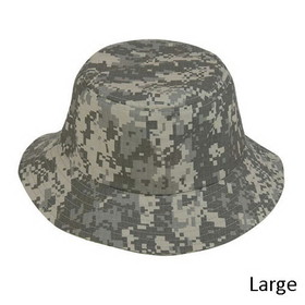Blank Nissun Cap CBKP-L Large Pixel Pigment Dyed Camouflage Bucket Hat - Digital Gray Camo
