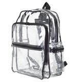 Blank Nissun Cap CBP3131 Clear Backpack, Heavy Clear Vinyl/ 600D Polyester - Clear