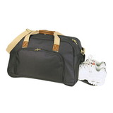Blank Nissun Cap DB1191 Club Sport Bag w/ Shoe Storage, 600D Polyester w/ Heavy Vinyl Backing - Black/Khaki