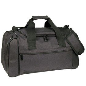 Custom Nissun Cap DB1202 Black Deluxe Sports Bag, 600D Polyester w/ Heavy Vinyl Backing - Embroidery