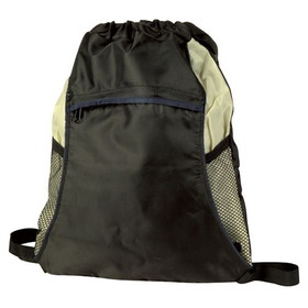 Custom Nissun Cap DT2121 Light Weight Drawstring Tote/Backpack in One, 420D Nylon w/ PU Coating - Embroidery