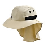 Custom Nissun Cap GOLF Golf Hat, 100% Polyester - Beige/Black - Screen Print