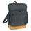 Custom Nissun Cap LSBP Black Leather Bottom Backpack, 600D Polyester/Leather Bottom - Screen Print, Price/piece
