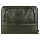 Blank Nissun Cap OGR7111 Premium Zippered Padfolio Case, Leatherette - Black