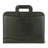 Blank Nissun Cap OGR7116 Executive Zippered Padfolio Case, Leatherette - Black