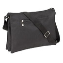 Blank Nissun Cap PF2148 Metropolitan Messenger's Bag, 1680D Nylon - Black