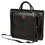 Custom Nissun Cap PFC1159 Black Manhattan Compu Brief Case, Satin Polyester w/ Leather Trim & Handle - Embroidery, Price/piece