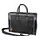 Custom Nissun Cap PFC1162 Black Cosmopolitan Compu Briefcase, Satin Polyester w/ Leather Trim & Handle - Embroidery, Price/piece