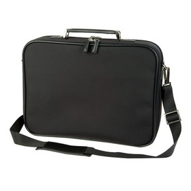 Blank Nissun Cap PFC2142 Executive Compu-Case, 840D Nylon w/ Cowhide Leather Trim - Black
