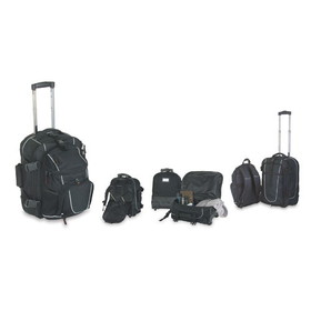 Custom Nissun Cap RBP1141 Black Deluxe Rolling Twin-Backpack, 600D Two Tone Polyester - Screen Print