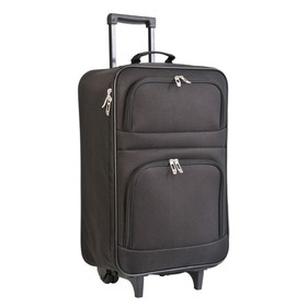 Custom Nissun Cap RT1221 Black Compressible Rolling Luggage, 600D Polyester - Screen Print