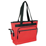 Blank Nissun Cap ST1164 Zippered Tote with Briefcase, 600D Polyester w/ Heavy Vinyl Backing