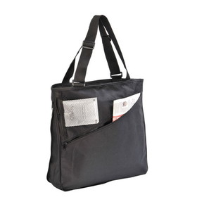 Custom Nissun Cap ST1168 Two Tone Expandable Poly Tote, 600D Polyester / PVC - Embroidery