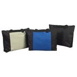 Custom Nissun Cap ST1201 Poly Zippered Tote Bag, 600D Polyester w/ Heavy Vinyl Backing - Embroidery