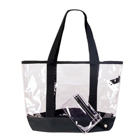 Custom Nissun Cap ST3001 Clear Tote Bag, Clear PVC - Clear - Screen Print