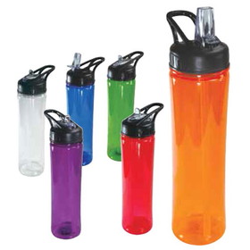 Blank Nissun Cap SUNC7011 25 OZ. Plastic Water Bottle with Flip Open Straw