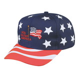 Custom Nissun Cap USA-6 Pro Style Usa Stars & Stripes Cap - Red/White/Blue - Screen Print