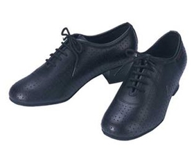 Stephanie Black Leather Dance Shoes - 11001-11