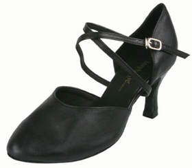 Stephanie Black Leather Dance Shoes - 15006-11