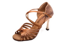 Stephanie Black Satin/Rhinestone Crystal Series Women's Dance Shoes - 2090-15