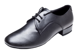 Stephanie 1" Black Leather Men's Social Dance Shoes - 4005-11