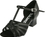Go Go Dance 1.8" Cuban Heel Black Leather / Mesh - T-Strap dance shoes - GO7110