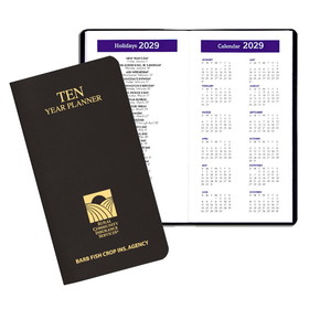 Custom 10Y-11 10 Year Pocket Leatherette Covers, 3 1/2 x 6 1/2 inch, Stitched/Stapled