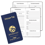 Custom CPJ-11 Critter Pal - Pet Information, Leatherette Covers, 3 1/2 x 6 1/2 inch, Saddle-Stitched