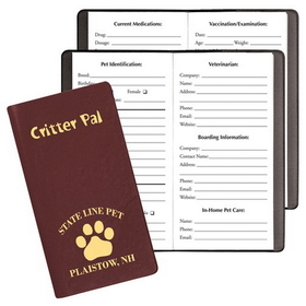 Custom CPJ-13 Critter Pal - Pet Information, Continental Covers, 3 1/2 x 6 1/2 inch, Saddle-Stitched