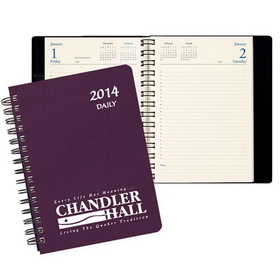 Custom DB-21 Daily Desk Planners, Leatherette Covers, 5 1/2 x 8 1/2 inch