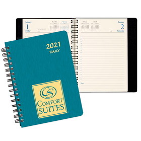 Custom DB-2A Daily Desk Planners, Shimmer Covers, 5 1/2 x 8 1/2 inch