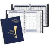 Custom EMB-31 Monthly Desk Planners, Leatherette Covers, 9 x 11 inch, Wire-Bound