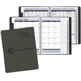 Custom EMB-38 Monthly Desk Planners, Canyon Covers, 9 x 11 inch, Wire-Bound