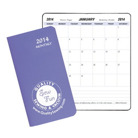 Custom MB-14 Monthly Pocket Planners, Twilight Covers, 3 1/2 x 6 1/2 inch, Saddle-Stitched