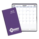 Custom MB-15 Monthly Pocket Planners, Frosted Vinyl Covers, 3 1/2 x 6 1/2 inch, Saddle-Stitched