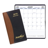 Custom MB-17 Monthly Pocket Planners, Carriage Vinyl Covers, 3 1/2 x 6 1/2 inch, Saddle-Stitched