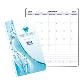 MB-1DC Monthly Pocket Planners, Digital Custom Covers, 3 1/2 x 6 1/2 inch, Saddle-Stitched