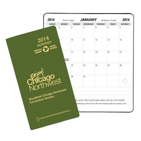 Custom MB-1G Monthly Pocket Planners, Ecomaxx, 3 1/2 x 6 1/2 inch
