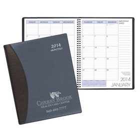 Custom MB-37 Monthly Desk Planners, Carriage Vinyl Covers, 8 1/2 x 11 inch