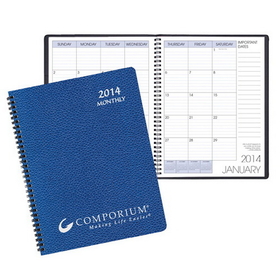 Custom MB-3C Monthly Desk Planners, Cobblestone Covers, 8 1/2 x 11 inch