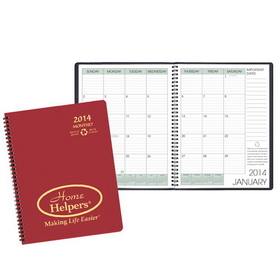 Custom MB-3G Monthly Desk Planners, Ecomaxx, 8 1/2 x 11 inch, Wire-Bound