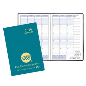 Custom MB-6A Monthly Desk Planners, Shimmer Covers, 7 x 10 inch