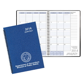 Custom MB-6CW Monthly Desk Planners, Cobblestone Covers, 7 x 10 inch